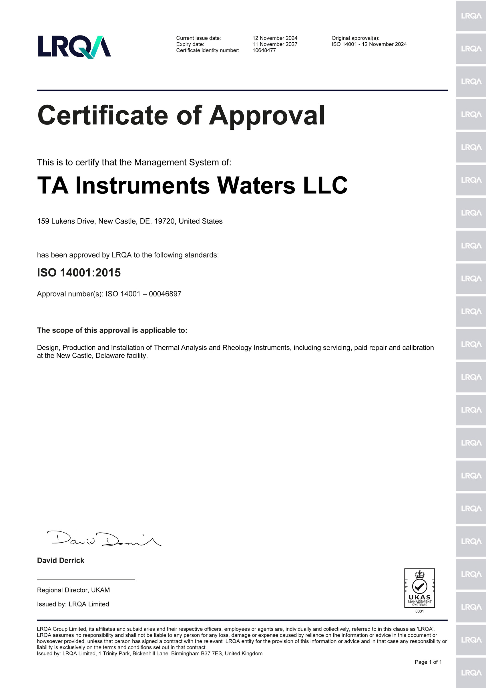 ISO 14001 certification